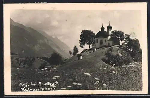 AK Arzl, Blick auf den Kalvarienberg