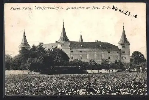 AK Wolfpassing bei Steinakirchen, Kaiserl. Schloss mit Parkanlage