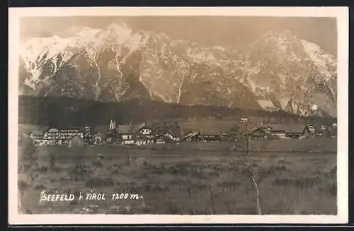 AK Seefeld i. Tirol, Ortsansicht mit Bergen