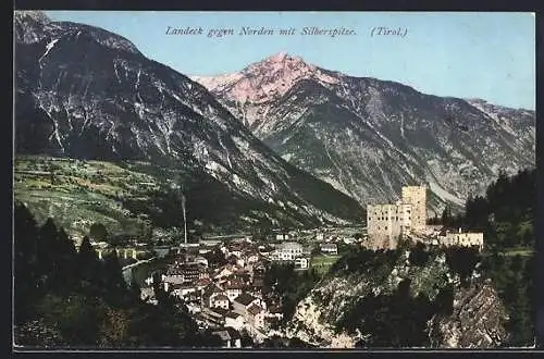 AK Landeck /Tirol, Ortsansicht gegen Norden mit Silberspitze