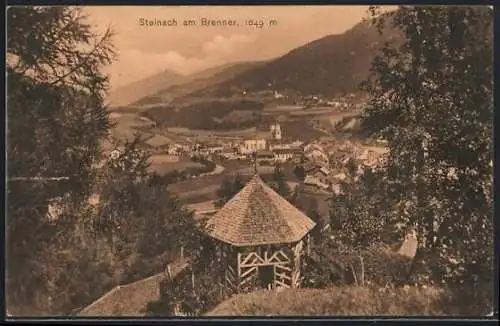 AK Steinach am Brenner, Blick vom Ortsrand zur Ortsmitte