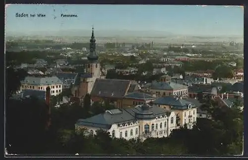 AK Baden bei Wien, Blick über die Dächer
