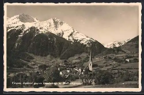 AK Virgen /Osttirol, Ortschaft gegen Lassörling- u. Malhamgruppe