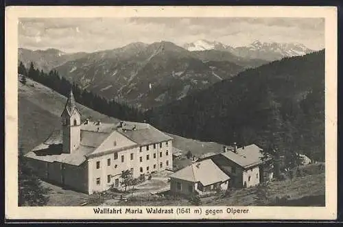AK Maria Waldrast, Wallfahrtskirche mit Olperer