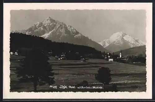 AK Igls /Tirol, Ortsansicht mit Serles u. Habicht