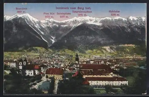 AK Innsbruck, Ortsansicht vom Berg Isel