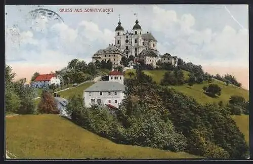 AK Sonntagberg, Blick auf die Burg