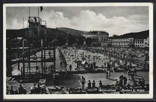 AK Baden, Badegäste vergnügen sich im Strandbad