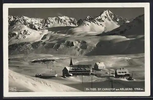 AK St. Christof am Arlberg, Ortspartie im Winter
