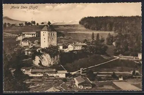 AK Maria Stein /Tirol, Ortsansicht mit Wald