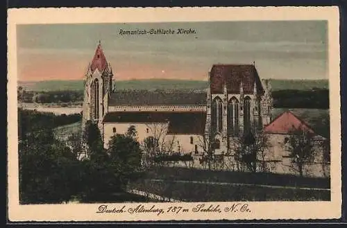 AK Deutsch-Altenburg /N.-Oe., Blick auf die Romanisch-Gothische Kirche