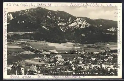 AK Payerbach /N.-Do., Ortsansicht mit Bergpanorama