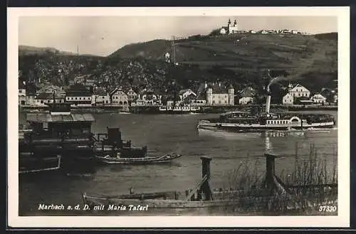 AK Marbach a. d. D., Ortsansicht mit Maria Taferl