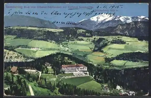 AK Semmering, Blick vom Silberer-Schlösschen auf das Kurhaus Semmering