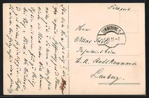 AK Semmering, Blick vom Silberer-Schlösschen auf das Kurhaus Semmering