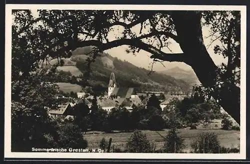 AK Gresten, Ortsansicht mit Kirche