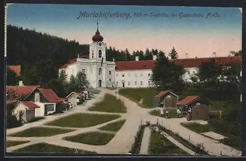 AK Gutenstein /N.-Oe., Mariahilferberg, Blick zur Wallfahrtskirche