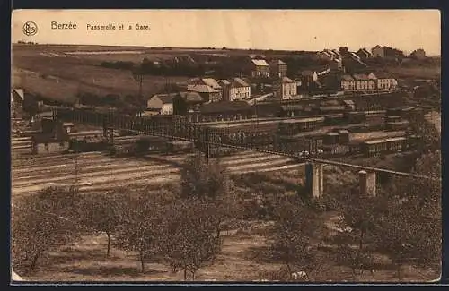 AK Berzée, Paserelle et la Gare