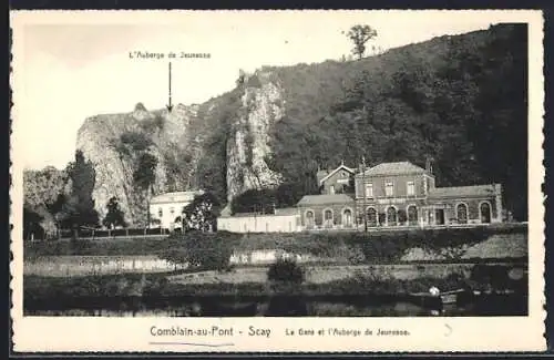 AK Comblain-au-Pont, La Gare et l`Auberge de Jeunesse