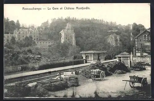 AK Remouchamps, La Gare et Château Montjardin
