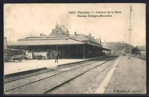 AK Pepinster, Intérieur de la Gare, Bahnhof