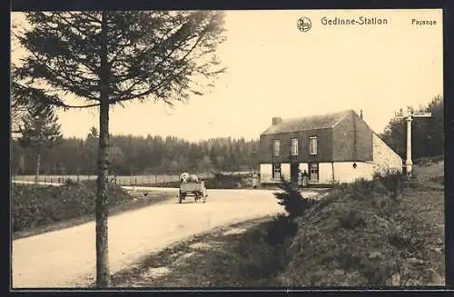 AK Gedinne, Paysage & Station, Bahnhof