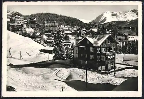 AK Ausser-Arosa, Ortspartie im Schnee