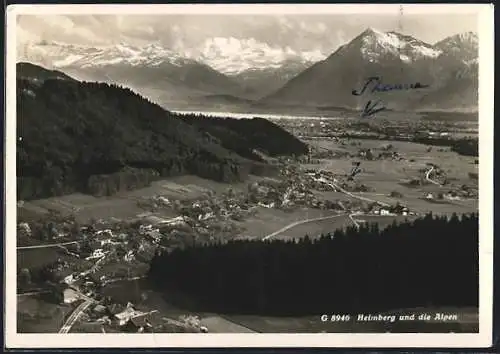 AK Heimberg, Teilansicht und die Alpen