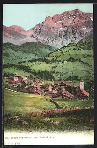 AK Adelboden, Totalansicht mit Gross- und Klein-Lohner