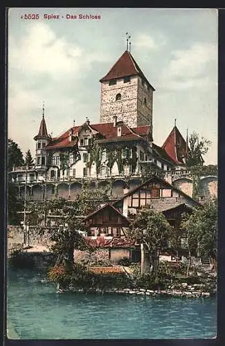 AK Spiez, Schloss vom Wasser aus gesehen