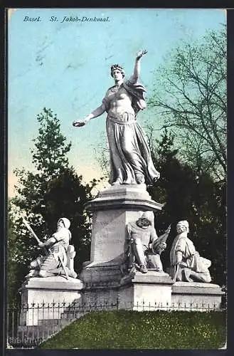 AK Basel, St. Jakob-Denkmal