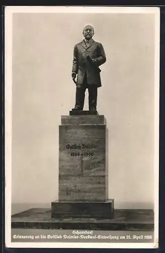AK Schorndorf / Remstal, Gottlieb Daimler-Denkmal-Einweihung 1934, Blick auf das Denkmal