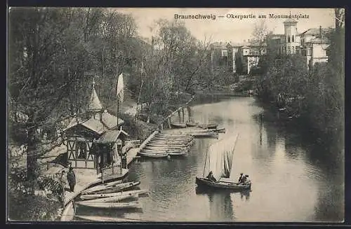AK Braunschweig, Okerpartie am Monumentplatz