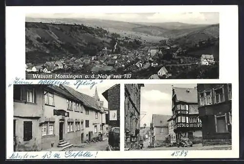 AK Monzingen a. d. Nahe, Weinort, Gasthaus zum goldenen Pflug, Bes. Hermann Emrich