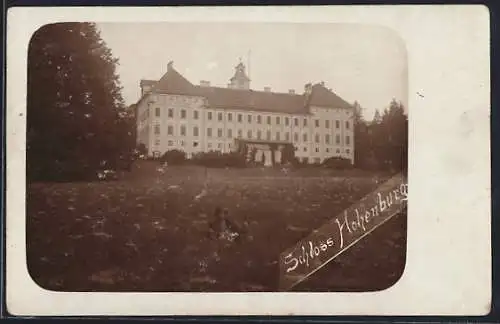 Foto-AK Lenggries, Schloss Hohenburg mit Garten