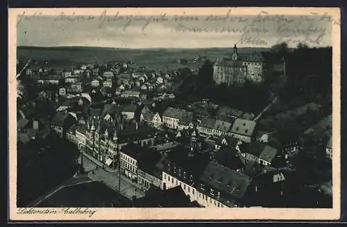 AK Lichtenstein-Callnberg, Stadtansicht aus der Vogelschau