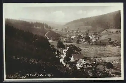 AK Schmalzgrube /Erzgeb., Ortsansicht im Tal