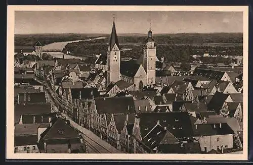 AK Ingolstadt, Ansicht der Stadt mit Kirchen