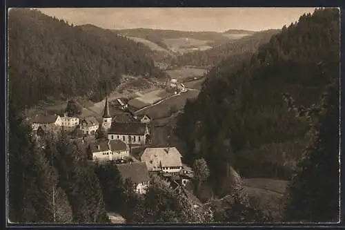 AK Nussbach bei Triberg, Ortsansicht aus der Vogelschau