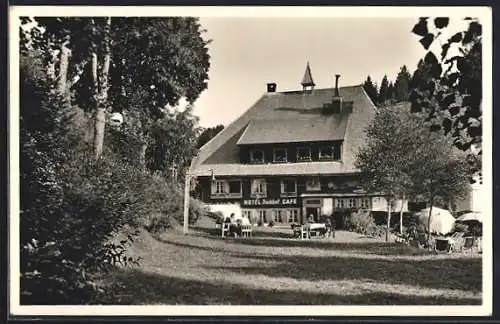 AK Gütenbach /Schwarzwald, Hotel Café Bachhof, Inh. Karl Baudendistel