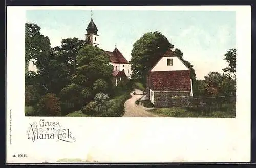 AK Maria Eck, Partie an der Kirche