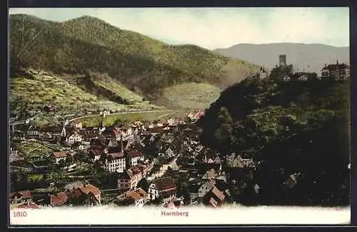 AK Hornberg / Schwarzwald, Gesamtansicht mit Burg