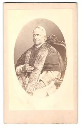 Fotografie unbekannter Fotograf und Ort, Porträt Papst Pius IX. im Ornat
