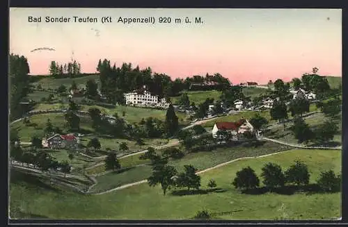 AK Teufen /Appenzell, Bad Sonder mit morgenrotem Horizont