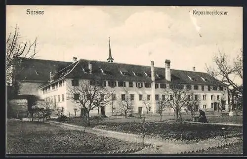 AK Sursee, Kapuzinerkloster mit Gartenanlage