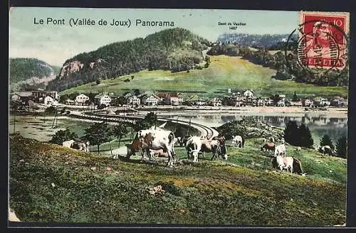 AK Le Pont /Vallée de Joux, Panorama avec Dent de Vaulion