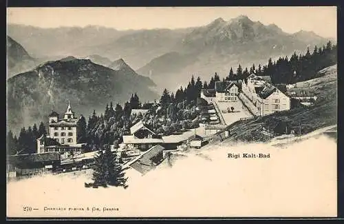 AK Rigi Kaltbad, Ortsansicht mit Bergpanorama
