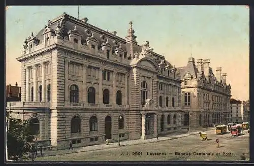 AK Lausanne, Banque Cantonale et Poste, Strassenbahn