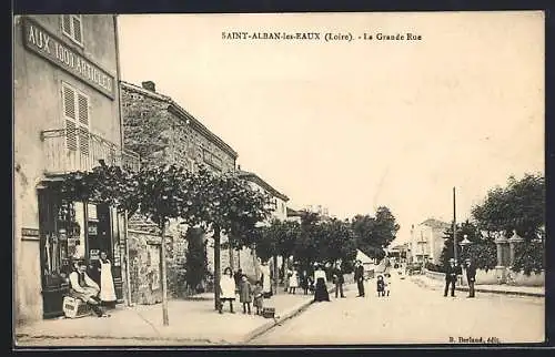 AK Saint-Alban-les-Eaux, La Grande Rue