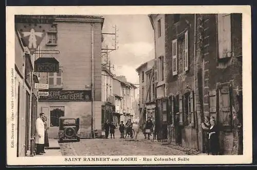 AK Saint Rambert-sur-Loire, Rue Colombert Solle, Strassenansicht
